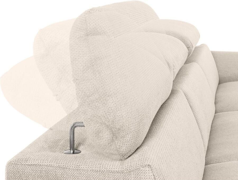 COTTA Hoekbank Lola L-vorm met hoofdeinde-functie & poef keuze met bedfunctie bedlade & armleuningverstelling (set) - Foto 2
