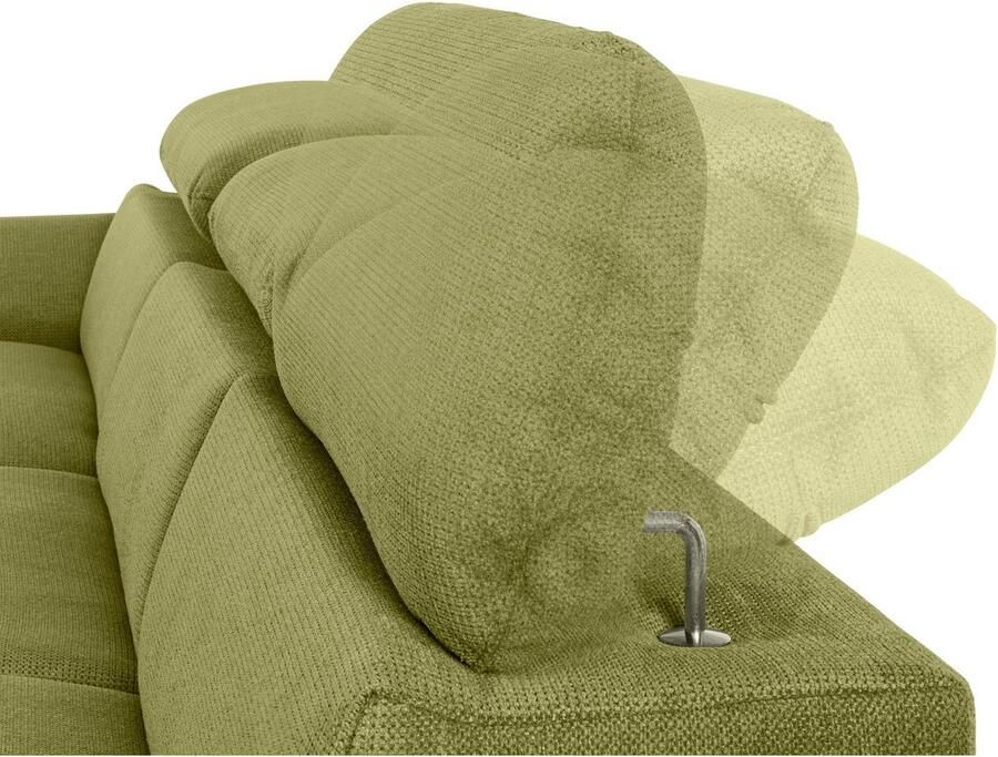 COTTA Hoekbank Lola L-vorm met hoofdeinde-functie & poef keuze met bedfunctie bedlade & armleuningverstelling (set) - Foto 2