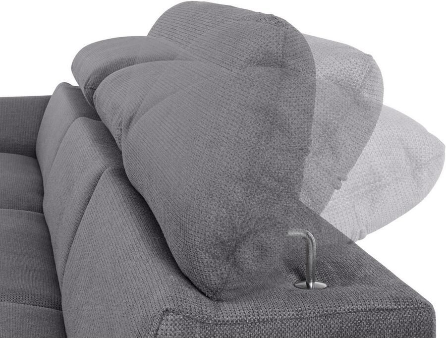 COTTA Hoekbank Lola L-vorm met hoofdeinde-functie & poef keuze met bedfunctie bedlade & armleuningverstelling (set) - Foto 2