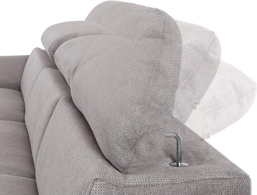 COTTA Hoekbank Lola L-vorm met hoofdeinde-functie & poef keuze met bedfunctie bedlade & armleuningverstelling (set) - Foto 2