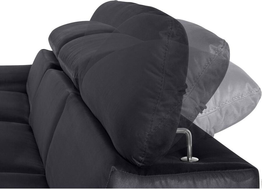 COTTA Hoekbank Lola L-vorm met hoofdeinde-functie & poef keuze met bedfunctie bedlade & armleuningverstelling (set) - Foto 4