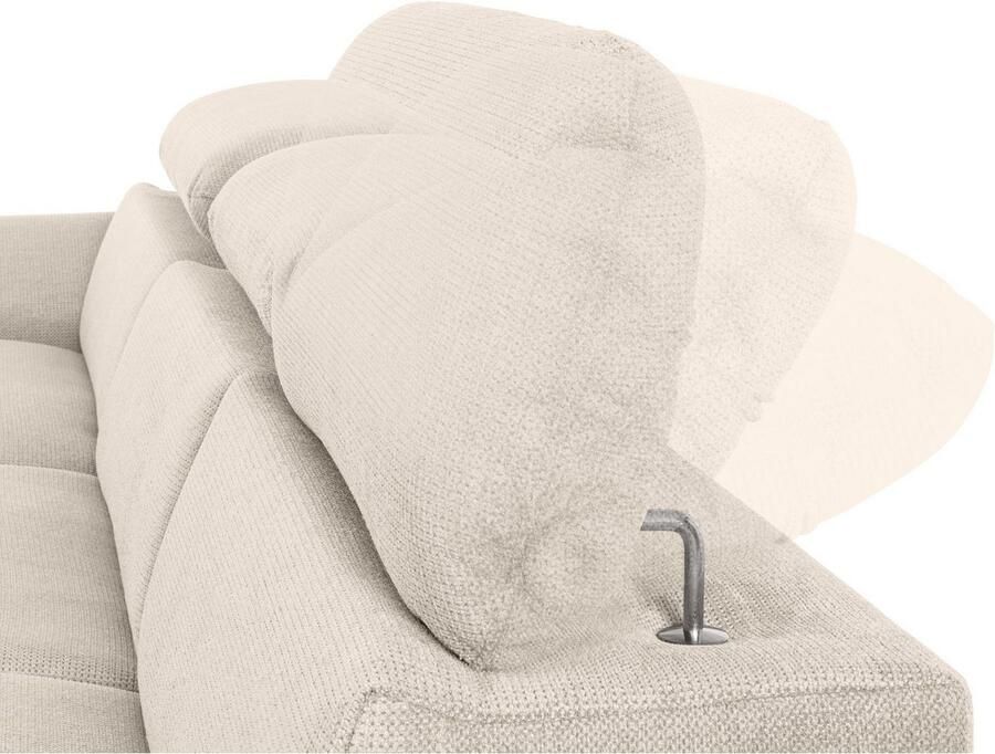 COTTA Hoekbank Lola L-vorm met hoofdeinde-functie & poef keuze met bedfunctie bedlade & armleuningverstelling (set) - Foto 2