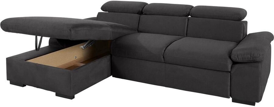 COTTA Hoekbank Lola L-vorm met hoofdeinde-functie & poef keuze met bedfunctie bedlade & armleuningverstelling (set) - Foto 10