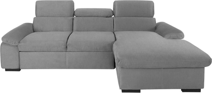 COTTA Hoekbank Lola L-vorm met hoofdeinde-functie & poef keuze met bedfunctie bedlade & armleuningverstelling (set)