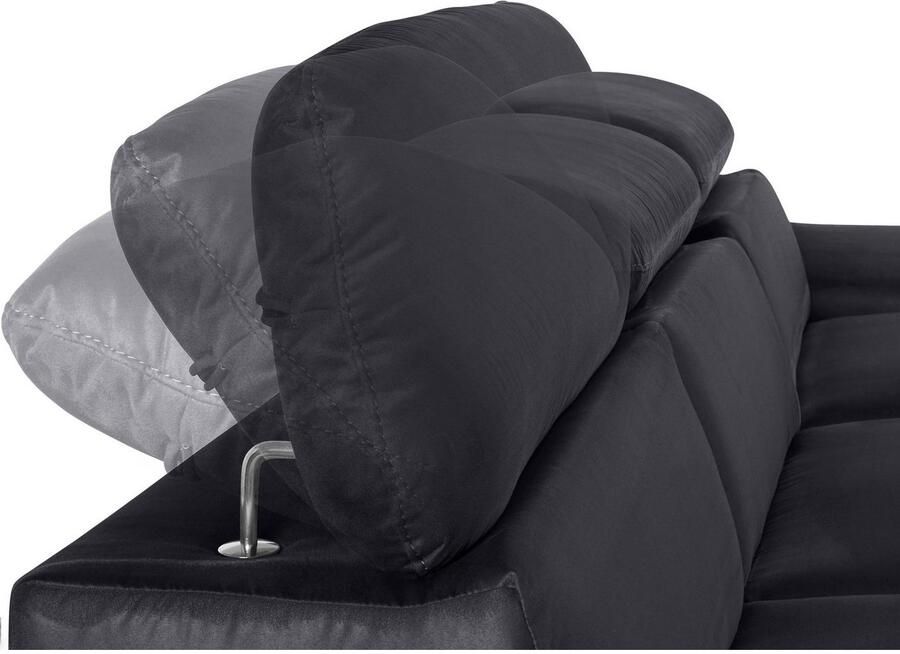 COTTA Hoekbank Lola L-vorm met hoofdeinde-functie & poef keuze met bedfunctie bedlade & armleuningverstelling (set) - Foto 4
