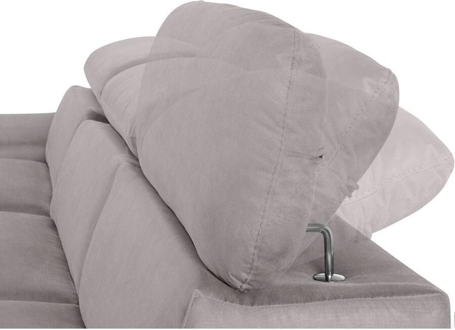 COTTA Hoekbank Lola L-vorm met hoofdeinde-functie & poef keuze met bedfunctie bedlade & armleuningverstelling (set) - Foto 4