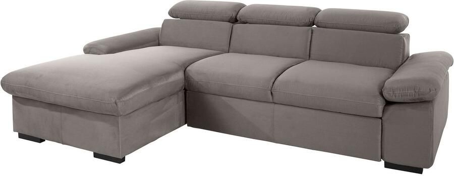 COTTA Hoekbank Lola L-vorm met hoofdeinde-functie & poef keuze met bedfunctie bedlade & armleuningverstelling (set) - Foto 6