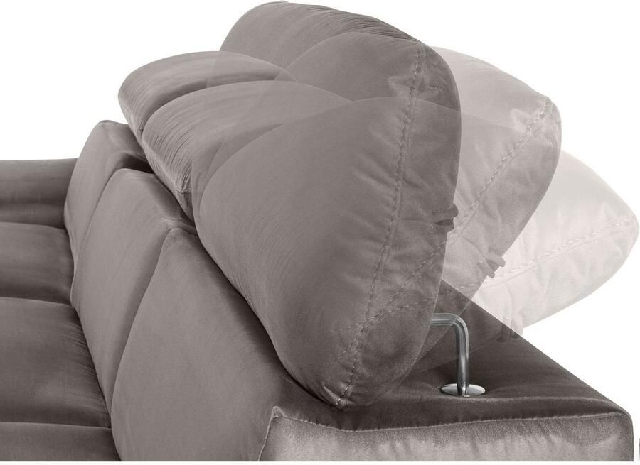 COTTA Hoekbank Lola L-vorm met hoofdeinde-functie & poef keuze met bedfunctie bedlade & armleuningverstelling (set) - Foto 4