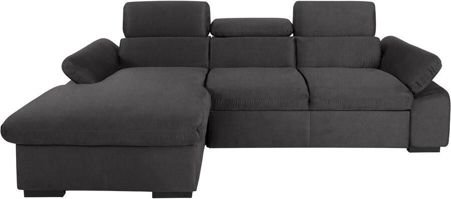 COTTA Hoekbank Lola L-vorm met hoofdeinde-functie & poef keuze met bedfunctie bedlade & armleuningverstelling (set)