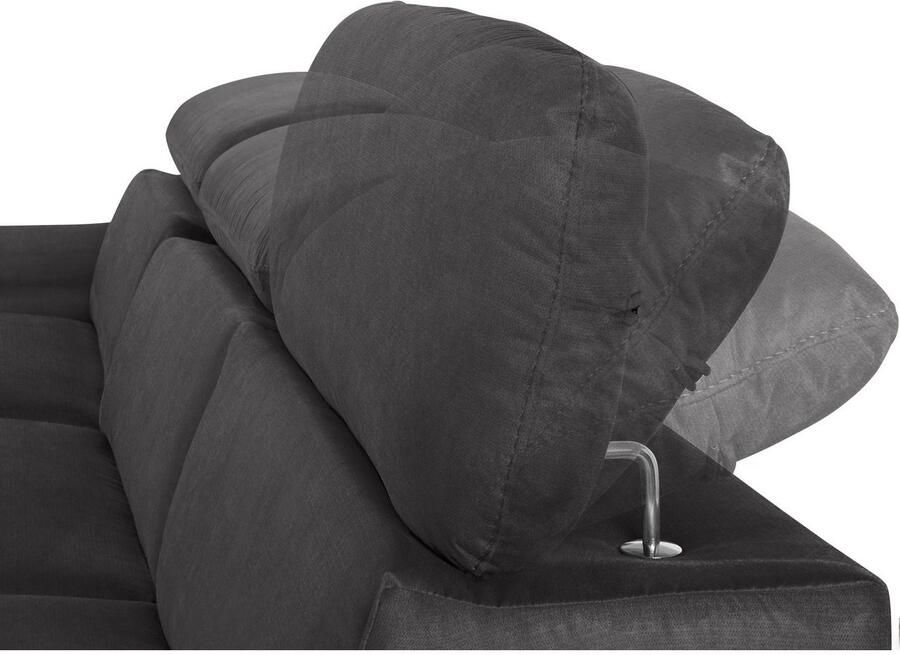 COTTA Hoekbank Lola L-vorm met hoofdeinde-functie & poef keuze met bedfunctie bedlade & armleuningverstelling (set) - Foto 4