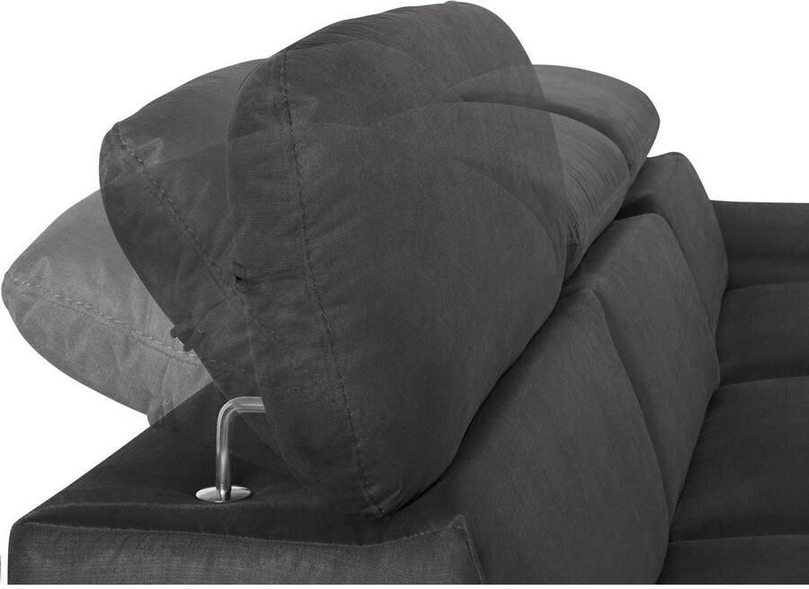 COTTA Hoekbank Lola L-vorm met hoofdeinde-functie & poef keuze met bedfunctie bedlade & armleuningverstelling (set) - Foto 4