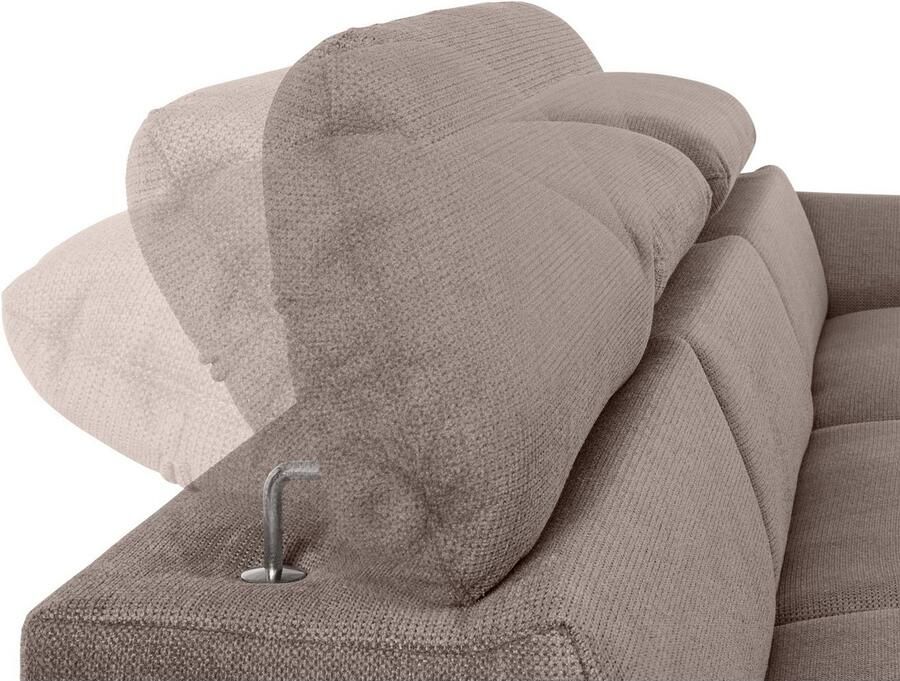COTTA Hoekbank Lola L-vorm met hoofdeinde-functie & poef keuze met bedfunctie bedlade & armleuningverstelling (set) - Foto 2