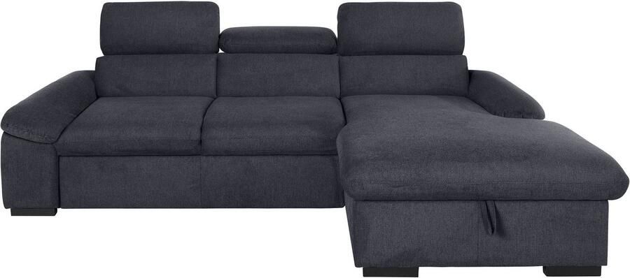 COTTA Hoekbank Lola L-vorm met hoofdeinde-functie & poef keuze met bedfunctie bedlade & armleuningverstelling (set)