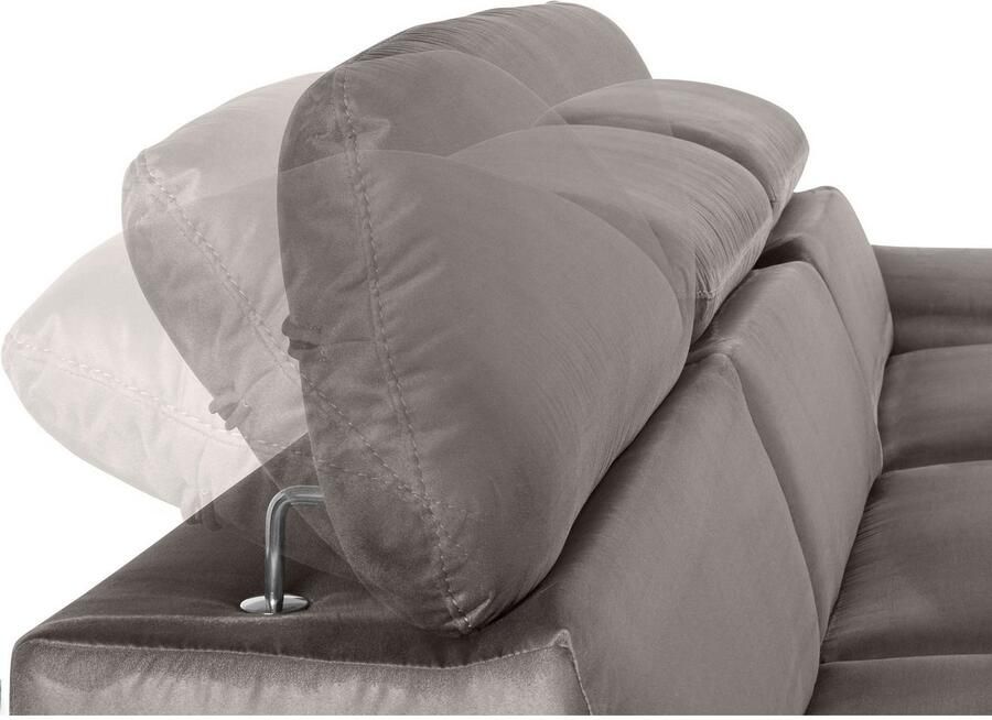 COTTA Hoekbank Lola L-vorm met hoofdeinde-functie & poef keuze met bedfunctie bedlade & armleuningverstelling (set) - Foto 4