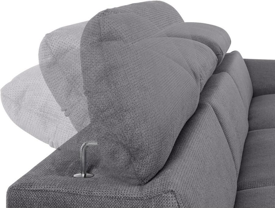 COTTA Hoekbank Lola L-vorm met hoofdeinde-functie & poef keuze met bedfunctie bedlade & armleuningverstelling (set) - Foto 2