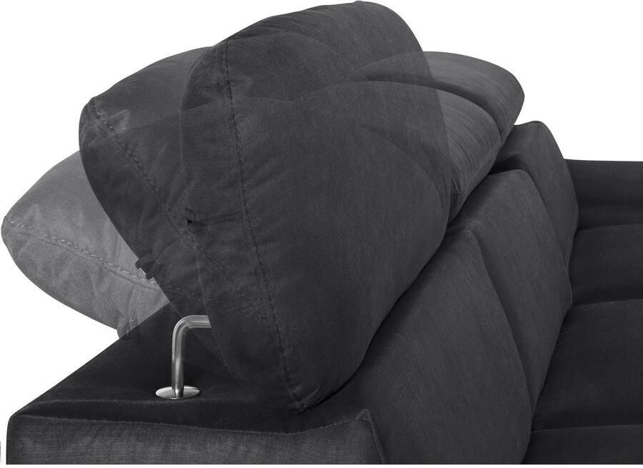 COTTA Hoekbank Lola L-vorm met hoofdeinde-functie & poef keuze met bedfunctie bedlade & armleuningverstelling (set) - Foto 3