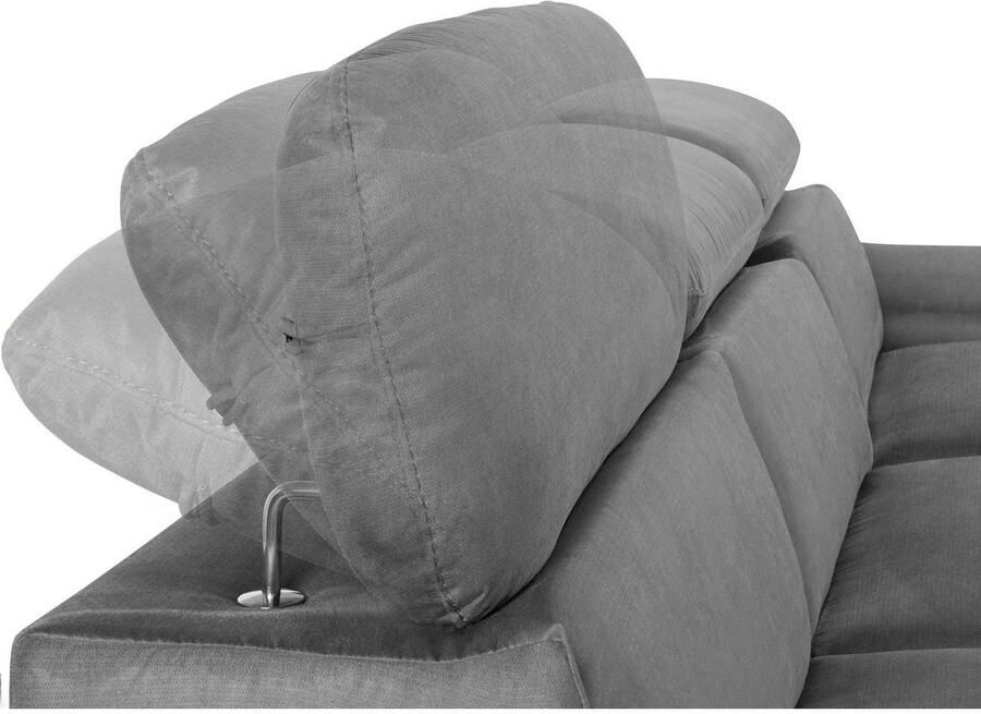 COTTA Hoekbank Lola L-vorm met hoofdeinde-functie & poef keuze met bedfunctie bedlade & armleuningverstelling (set) - Foto 4