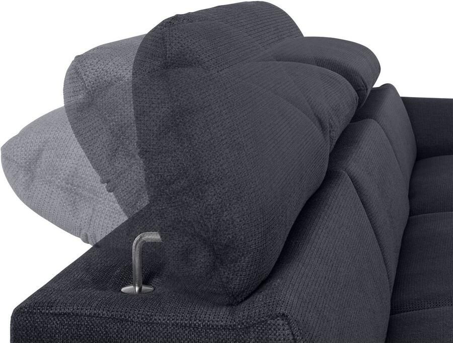 COTTA Hoekbank Lola L-vorm met hoofdeinde-functie & poef keuze met bedfunctie bedlade & armleuningverstelling (set) - Foto 2