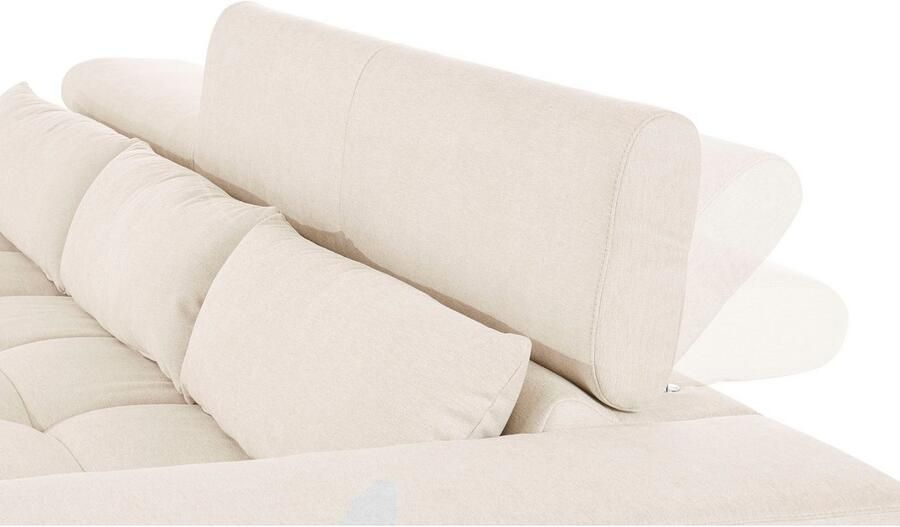 COTTA Hoekbank Orion L-vorm met hoofdbordverstelling & 3 lendenkussens - Foto 6