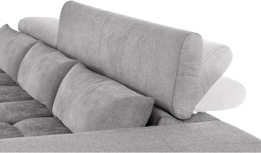 COTTA Hoekbank Orion L-vorm met hoofdbordverstelling & 3 lendenkussens - Foto 6
