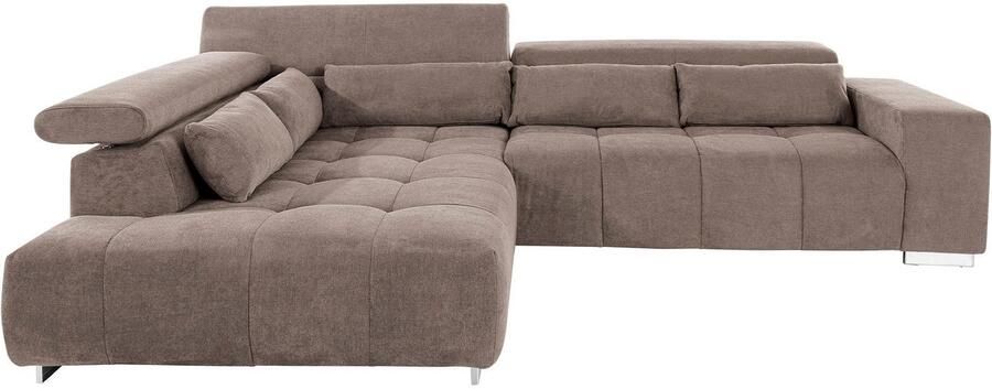 COTTA Hoekbank Orion L-vorm met hoofdbordverstelling & 5 lendenkussens - Foto 7