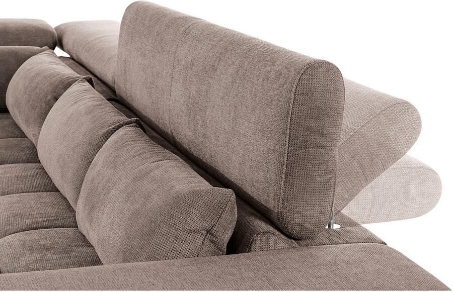 COTTA Hoekbank Orion L-vorm met hoofdbordverstelling & 5 lendenkussens - Foto 3