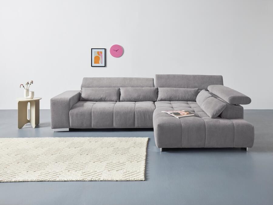 COTTA Hoekbank Orion L-vorm met hoofdbordverstelling & 5 lendenkussens - Foto 2
