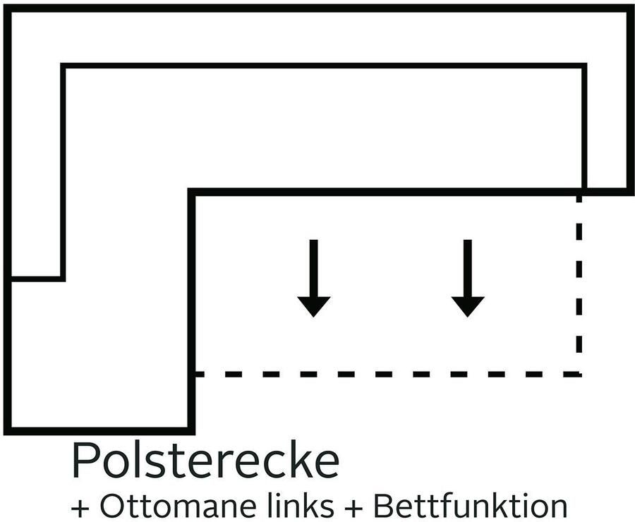 COLLECTION AB Hoekbank John L-vorm Verstelbare armleuning slaapfunctie bedlade ottomane aan beide zijden monteerbaar