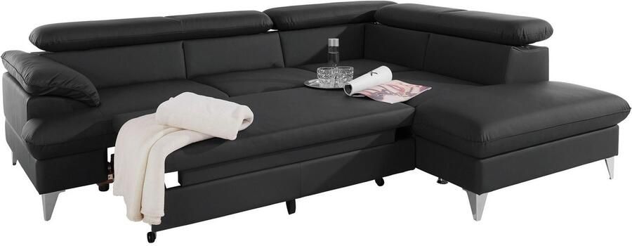 COTTA Zithoek Caluso L-vorm Set bestaande uit: hoekbank met hoofdverstelling & hocker - Foto 13