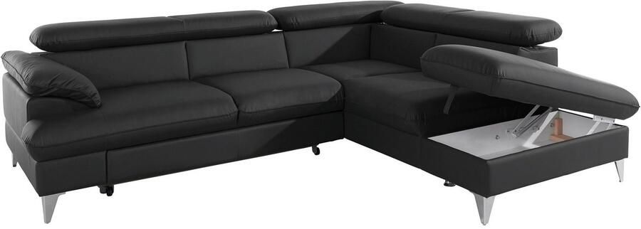 COTTA Zithoek Caluso L-vorm Set bestaande uit: hoekbank met hoofdverstelling & hocker - Foto 17