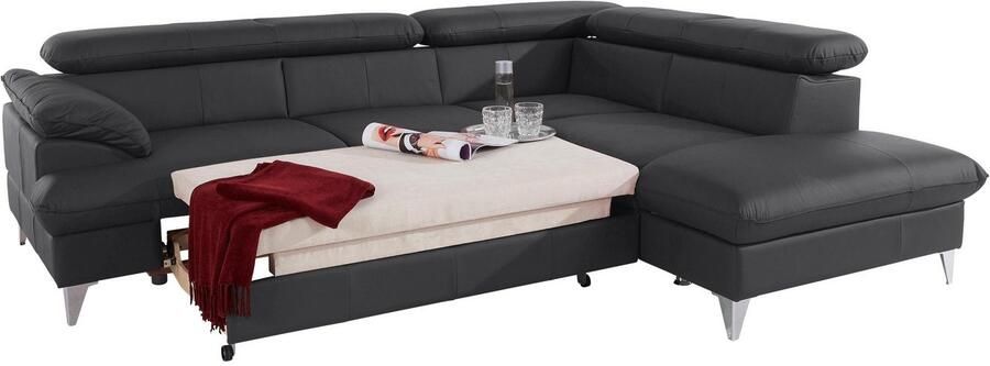 COTTA Zithoek Caluso L-vorm Set bestaande uit: hoekbank met hoofdverstelling & hocker - Foto 15