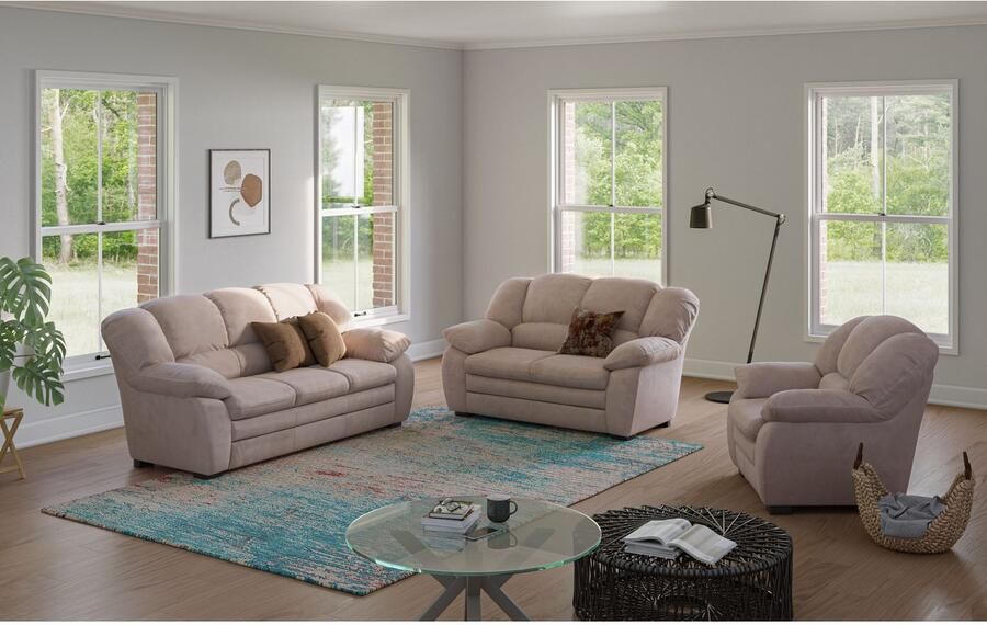 COTTA Zithoek Casino bankset 3-2-1 zitplaatsen woonkamer set 3-delig fauteuil 2-zits 2 5-zits hoge rugleuning (set 3-delig)