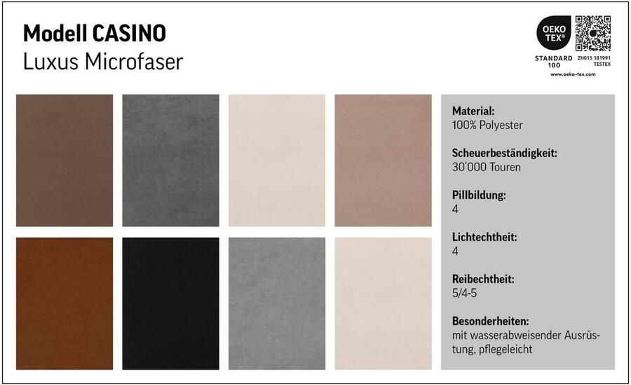 COTTA Zithoek Casino bankset 3-2-1 zitplaatsen woonkamer set 3-delig fauteuil 2-zits 2 5-zits hoge rugleuning (set 3-delig) - Foto 6