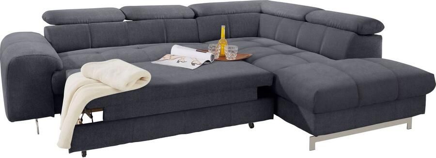 COTTA Zithoek Chef L-vorm Set bestaande uit: hoekbank met hoofdverstelling & hocker (set 2-delig) - Foto 11