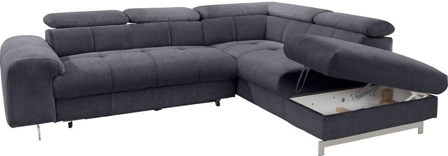 COTTA Zithoek Chef L-vorm Set bestaande uit: hoekbank met hoofdverstelling & hocker (set 2-delig) - Foto 14