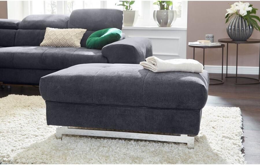 COTTA Zithoek Chef L-vorm Set bestaande uit: hoekbank met hoofdverstelling & hocker (set 2-delig) - Foto 5