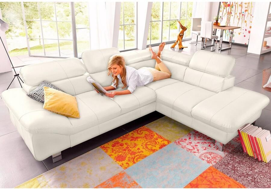 COTTA Zithoek Driver L-vorm Set bestaande uit: hoekbank met hoofdverstelling & hocker (set) - Foto 8