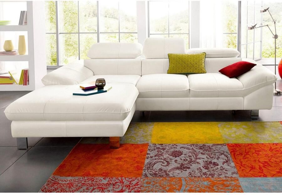 COTTA Zithoek Driver L-vorm Set bestaande uit: hoekbank met hoofdverstelling & hocker (set) - Foto 12