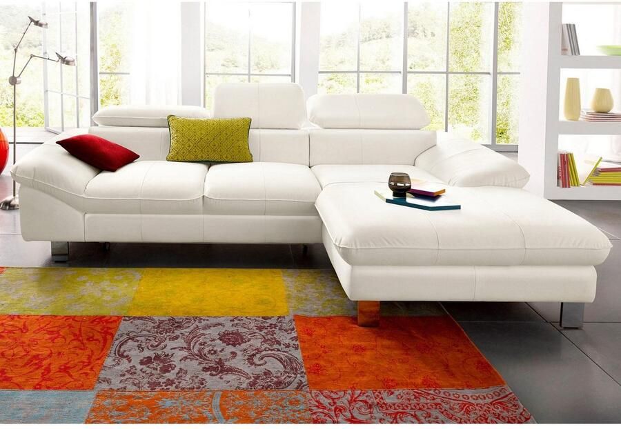 COTTA Zithoek Driver L-vorm Set bestaande uit: hoekbank met hoofdverstelling & hocker (set) - Foto 13