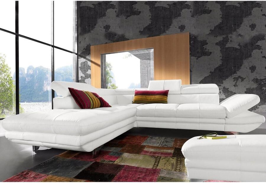 COTTA Zithoek Enterprise L-vorm Set bestaande uit: hoekbank met arm- & hoofdverstelling & hocker (set) - Foto 11