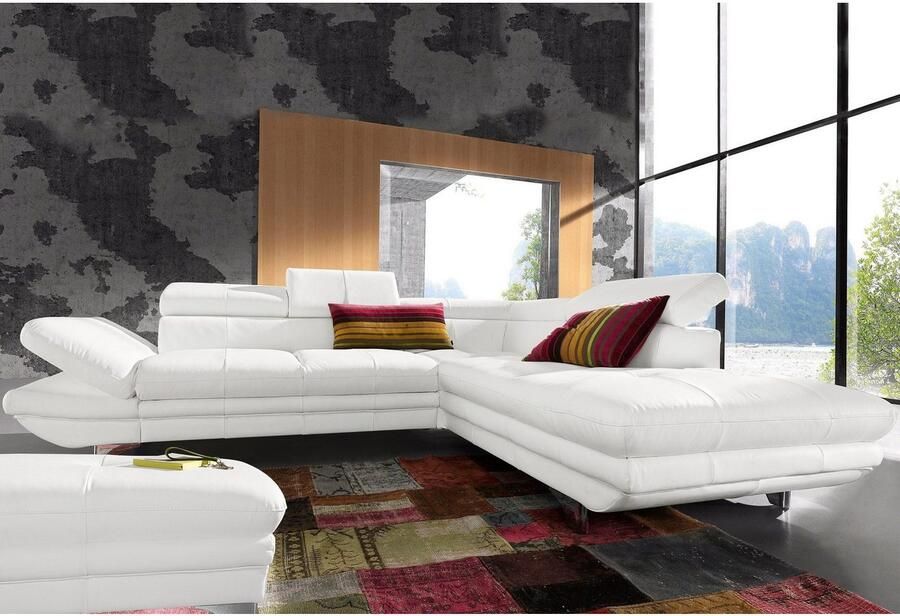 COTTA Zithoek Enterprise L-vorm Set bestaande uit: hoekbank met arm- & hoofdverstelling & hocker (set) - Foto 13