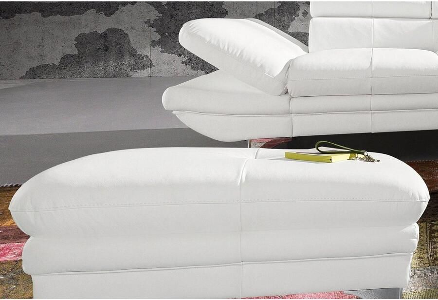 COTTA Zithoek Enterprise L-vorm Set bestaande uit: hoekbank met arm- & hoofdverstelling & hocker (set) - Foto 12