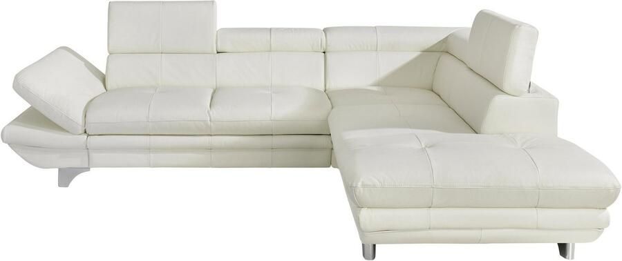 COTTA Zithoek Enterprise L-vorm Set bestaande uit: hoekbank met arm- & hoofdverstelling & hocker (set) - Foto 16