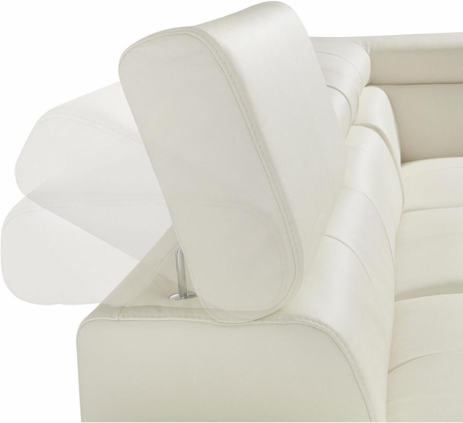 COTTA Zithoek Enterprise L-vorm Set bestaande uit: hoekbank met arm- & hoofdverstelling & hocker (set) - Foto 2