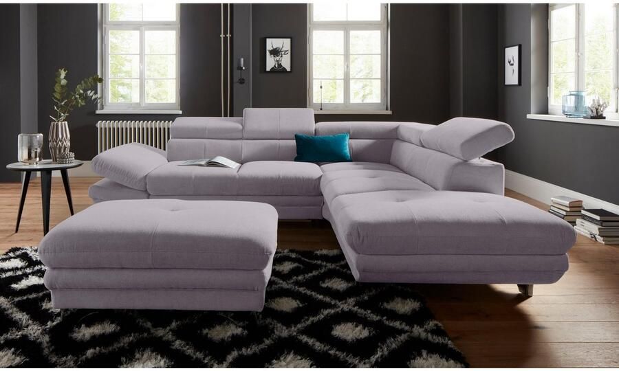 COTTA Zithoek Enterprise Set bestaande uit: 2-zitsbank met hoofdverstelling & hocker (set) - Foto 7