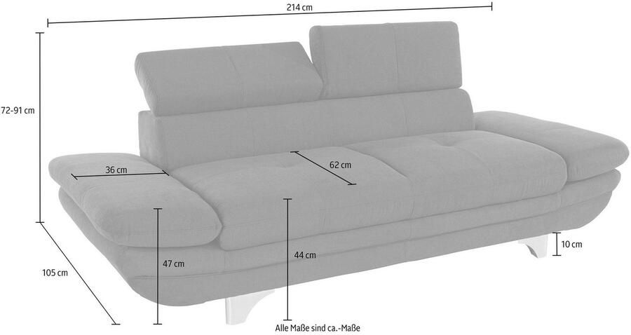 COTTA Zithoek Enterprise Set bestaande uit: 2-zitsbank met hoofdverstelling & hocker (set) - Foto 10