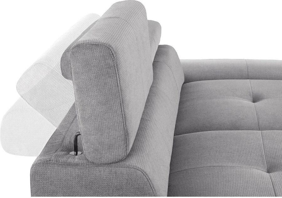 COTTA Zithoek Enterprise Set bestaande uit: 2-zitsbank met hoofdverstelling & hocker (set) - Foto 2