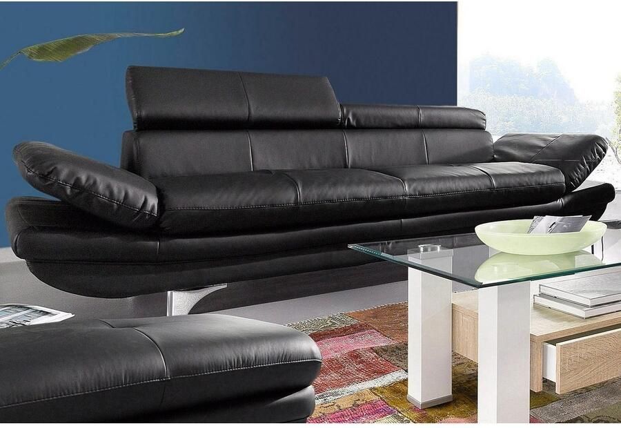 COTTA Zithoek Enterprise Set bestaande uit: 3-zitsbank met arm- & hoofdverstelling & hocker (set)