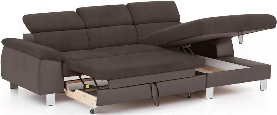 COTTA Zithoek Komaris L-vorm bestaand uit hoekbank en hocker met verstelbare hoofdsteun (set) - Foto 10