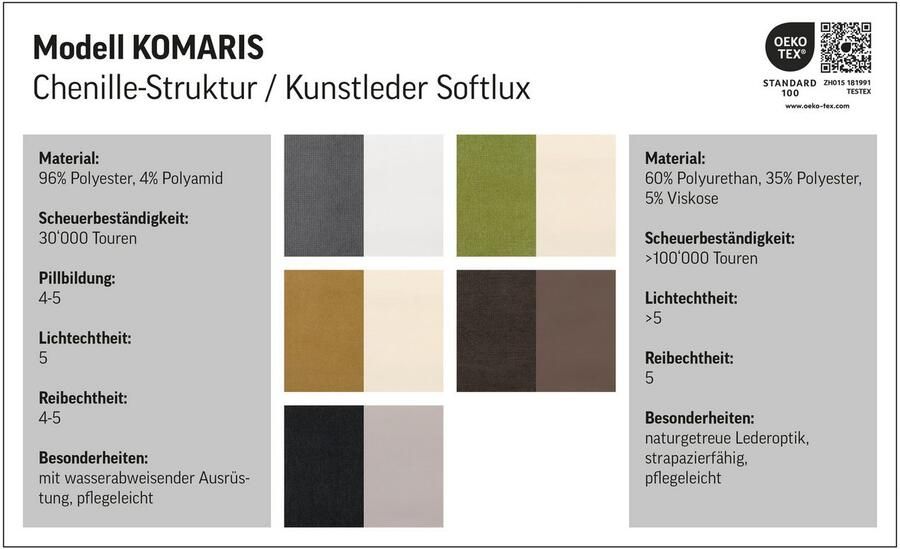 COTTA Zithoek Komaris L-vorm bestaand uit hoekbank en hocker met verstelbare hoofdsteun (set) - Foto 2